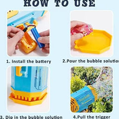 Bubble Gun Machine Kids Automatic Soap Based Bubble Blower