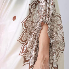 Satin Silk Printed Kaftan Saree With Unstitched Blouse